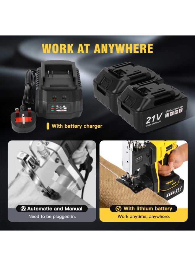 TriThardware 1000W Cordless Bag Sewing Machine with 2pcs Batteries, Portable Industrial Bag Closer, 2-Second Fast Sealingfor Woven PP/Canvas/Jute Bags, Factory &Farm Bag Stitcher-Yellow - Image 5